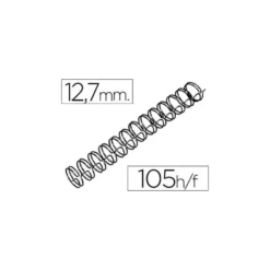Espiral GBC wire 3:1 12,7 mm n.8 negro. Capacidad 105 hojas. Caja de 100 unidades.