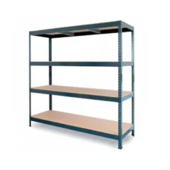 ESTANTERIA METALICA AR STABIL XL 200X150X60 CM 4 ESTANTES 430 KG POR ESTANTE BANDEJA DE MADERA SIN TORNILLOS