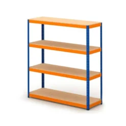 ESTANTERIA METALICA AR STABIL XL 200X150X60 CM 4 ESTANTES 430 KG POR ESTANTE BANDEJA DE MADERA SIN TORNILLOS