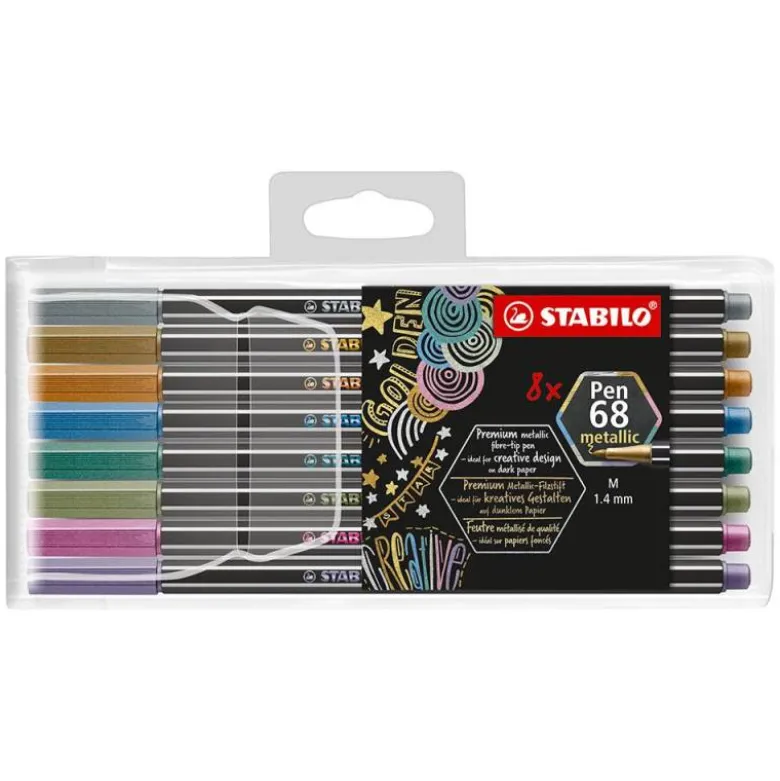 Estuche rotulador Stabilo Pen 68 Metallic 8 unidades