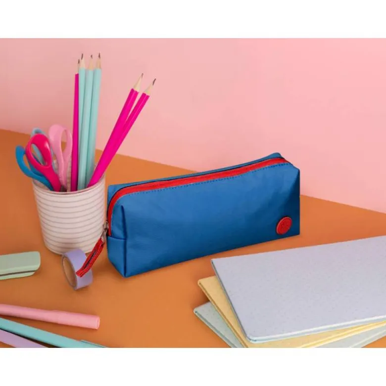 ESTUCHE PORTATODO ANTARTIK BASIC PACK 1 COMPARTIMENTO AZUL MARINO COMPAÑERO MOCHILA 80X55X210 MM