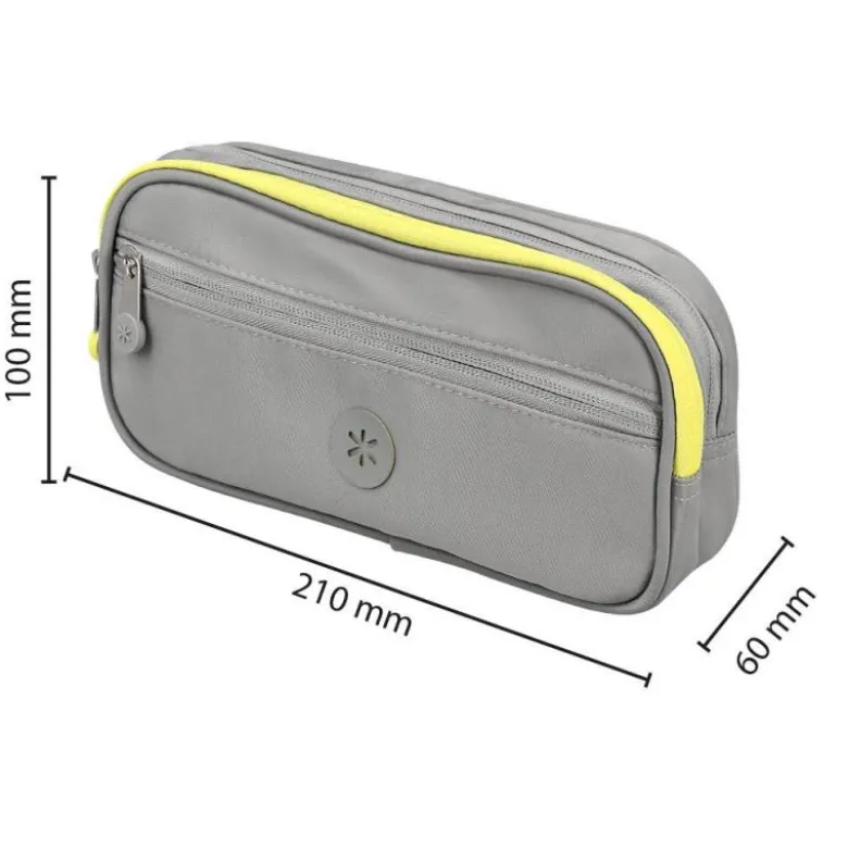 ESTUCHE PORTATODO ANTARTIK FUSION FLEX 3 CREMALLERAS GRIS COMPAÑERO MOCHILA 100X60X220 MM