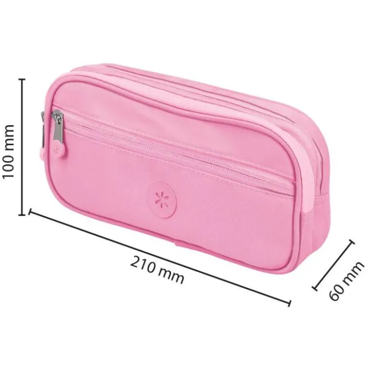 ESTUCHE PORTATODO ANTARTIK FUSION FLEX 3 CREMALLERAS ROSA COMPAÑERO MOCHILA 100X60X220 MM