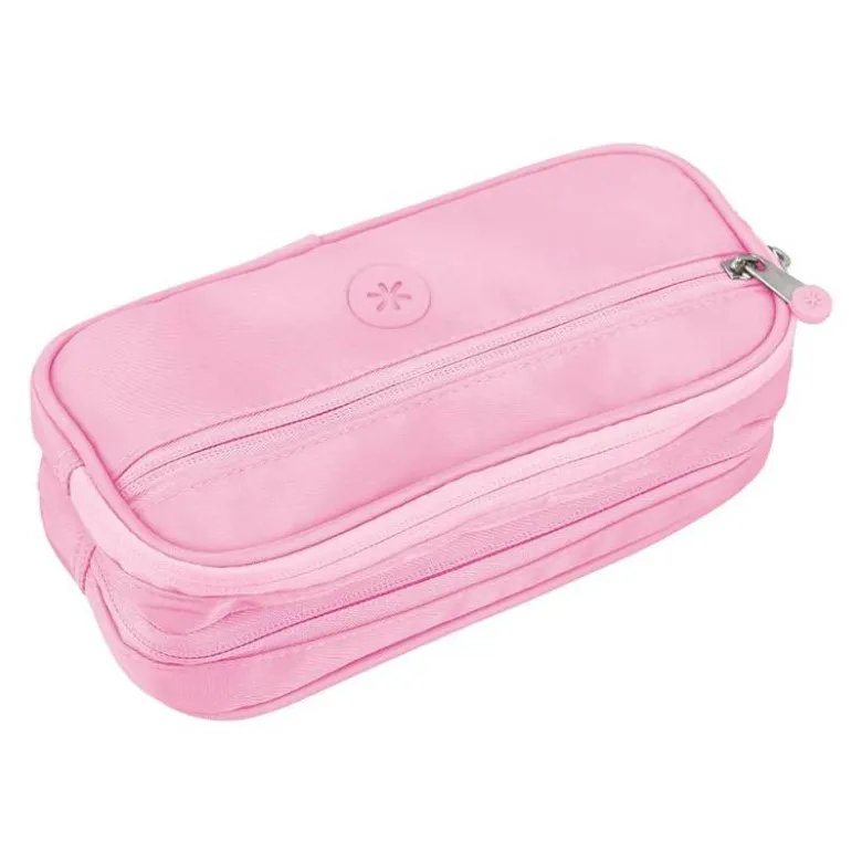 ESTUCHE PORTATODO ANTARTIK FUSION FLEX 3 CREMALLERAS ROSA COMPAÑERO MOCHILA 100X60X220 MM