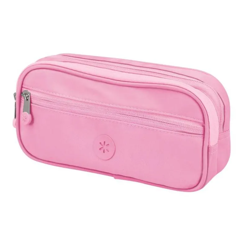 ESTUCHE PORTATODO ANTARTIK FUSION FLEX 3 CREMALLERAS ROSA COMPAÑERO MOCHILA 100X60X220 MM