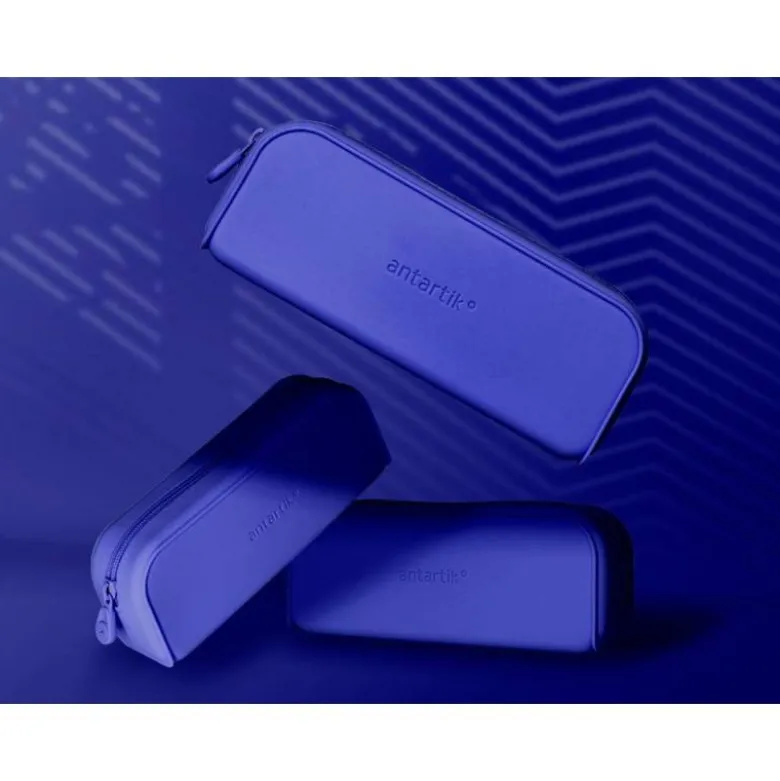 ESTUCHE PORTATODO ANTARTIK PRISMA SILICONA SOFT RECTANGULAR 185X50X75 MM AZUL OSCURO