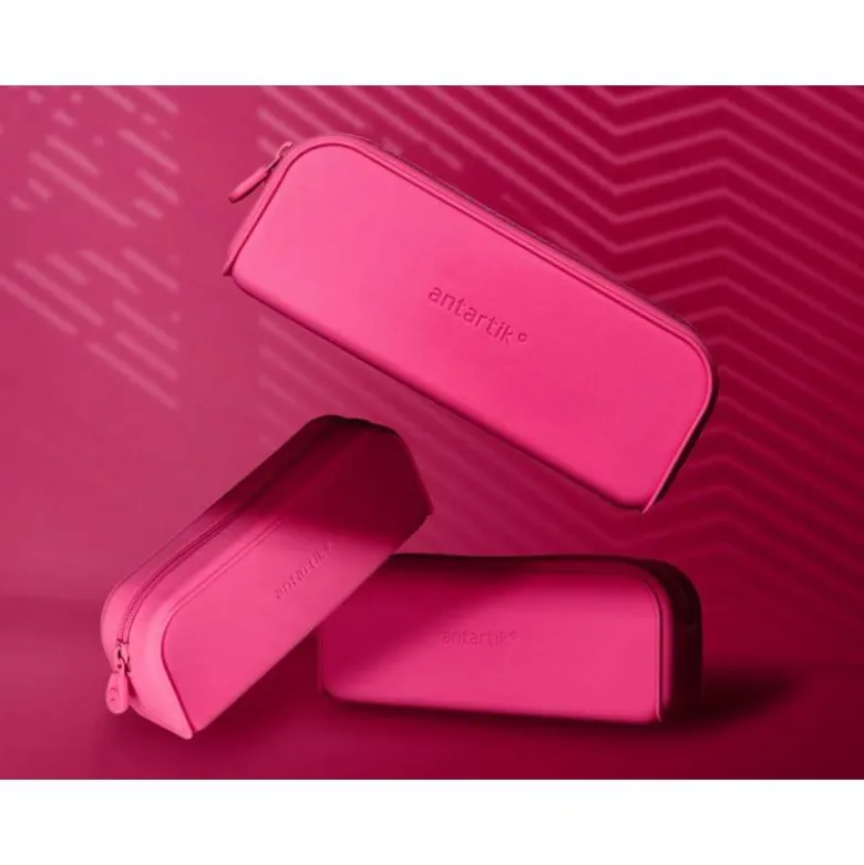 ESTUCHE PORTATODO ANTARTIK PRISMA SILICONA SOFT RECTANGULAR 185X50X75 MM ROSA FUCSIA