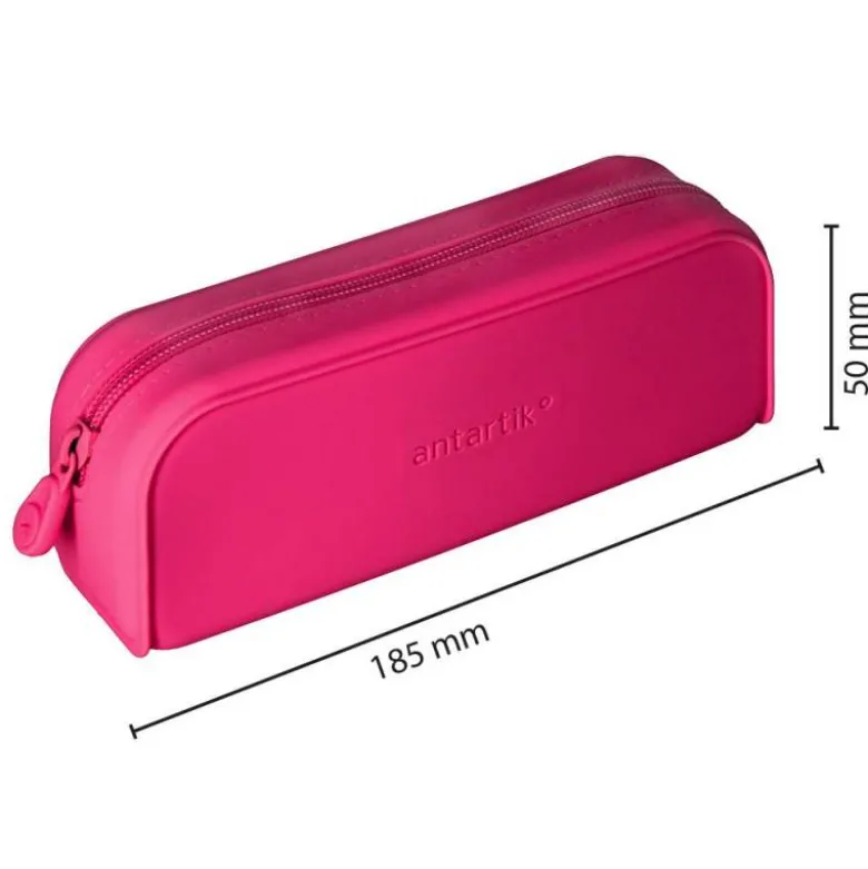 ESTUCHE PORTATODO ANTARTIK PRISMA SILICONA SOFT RECTANGULAR 185X50X75 MM ROSA FUCSIA