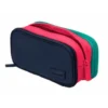 ESTUCHE PORTATODO LIDERPAPEL FUNKY 3 CREMALLERAS CON APERTURAS LATERALES AZUL FUSCIA TURQUESA 220X100X65 MM