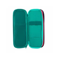 ESTUCHE PORTATODO LIDERPAPEL FUNKY 3 CREMALLERAS CON APERTURAS LATERALES AZUL FUSCIA TURQUESA 220X100X65 MM