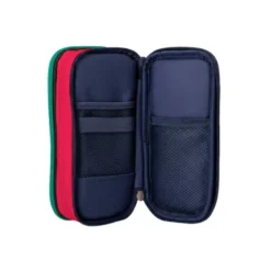 ESTUCHE PORTATODO LIDERPAPEL FUNKY 3 CREMALLERAS CON APERTURAS LATERALES AZUL FUSCIA TURQUESA 220X100X65 MM