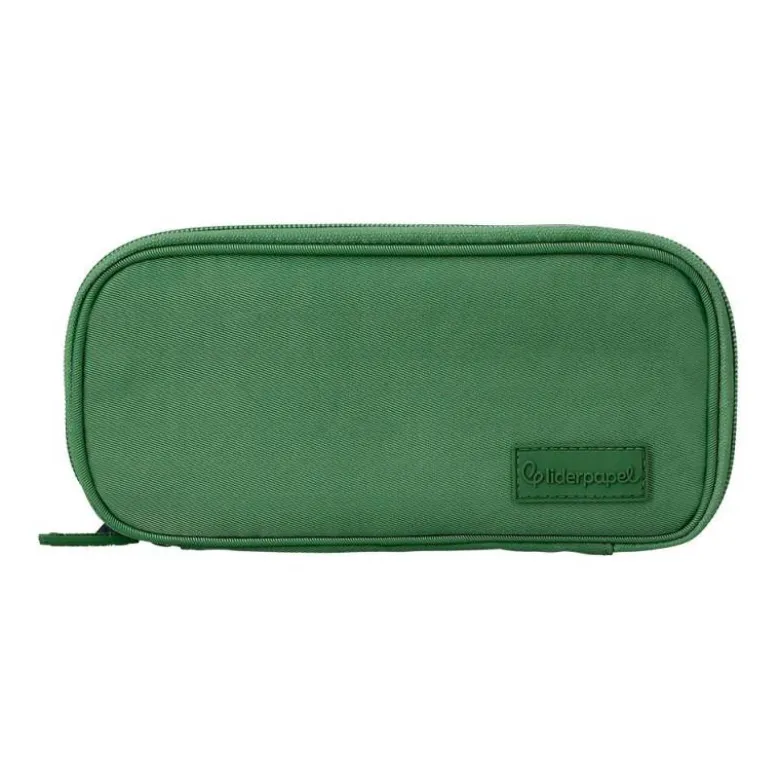 ESTUCHE PORTATODO LIDERPAPEL FUNKY 3 CREMALLERAS CON APERTURAS LATERALES VERDE BLANCO AZUL 220X100X65 MM