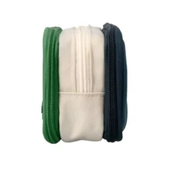 ESTUCHE PORTATODO LIDERPAPEL FUNKY 3 CREMALLERAS CON APERTURAS LATERALES VERDE BLANCO AZUL 220X100X65 MM