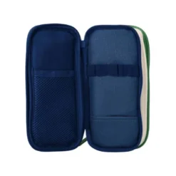 ESTUCHE PORTATODO LIDERPAPEL FUNKY 3 CREMALLERAS CON APERTURAS LATERALES VERDE BLANCO AZUL 220X100X65 MM
