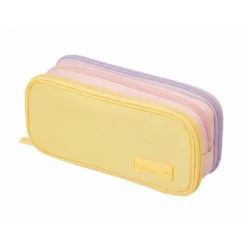 ESTUCHE PORTATODO LIDERPAPEL FUNKY 3 CREMALLERAS CON APERTURAS LATERALES AMARILLO ROSA LILA 220X100X65 MM