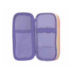 ESTUCHE PORTATODO LIDERPAPEL FUNKY 3 CREMALLERAS CON APERTURAS LATERALES AMARILLO ROSA LILA 220X100X65 MM