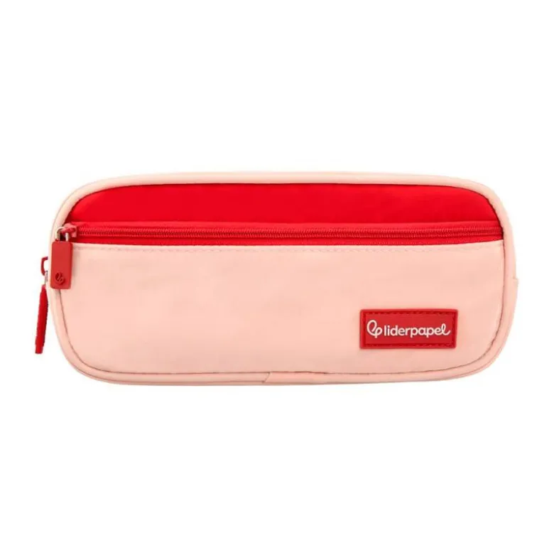 ESTUCHE PORTATODO LIDERPAPEL DUO 2 CREMALLERAS CON BOLSILLOFRONTAL ROSA 20X90X50 MM