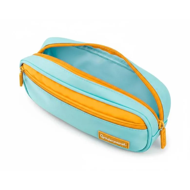ESTUCHE PORTATODO LIDERPAPEL DUO 2 CREMALLERAS CON BOLSILLOFRONTAL AZUL CLARO 220X90X50 MM