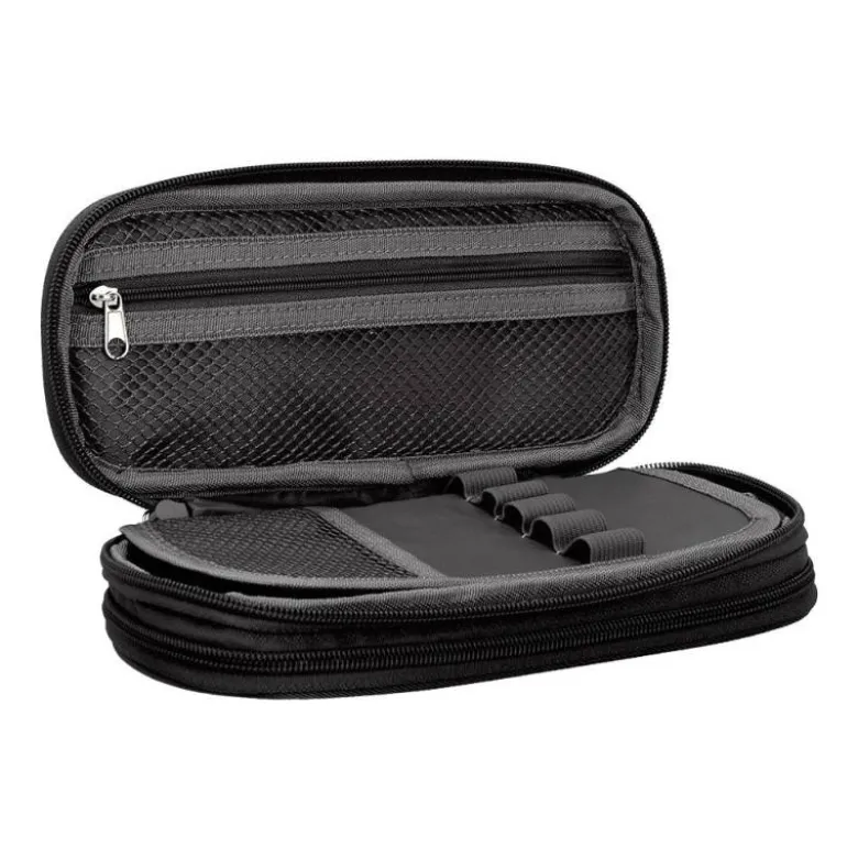 ESTUCHE PORTATODO LIDERPAPEL COLOR POP 2 CREMALLERAS CON COMPARTIMENTO EXTENSIBLE NEGRO 230 X 60 MM