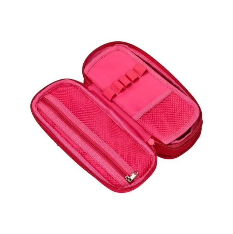 ESTUCHE PORTATODO LIDERPAPEL COLOR POP 2 CREMALLERAS CON COMPARTIMENTO EXTENSIBLE ROSA FUCSIA 230 X 60 MM
