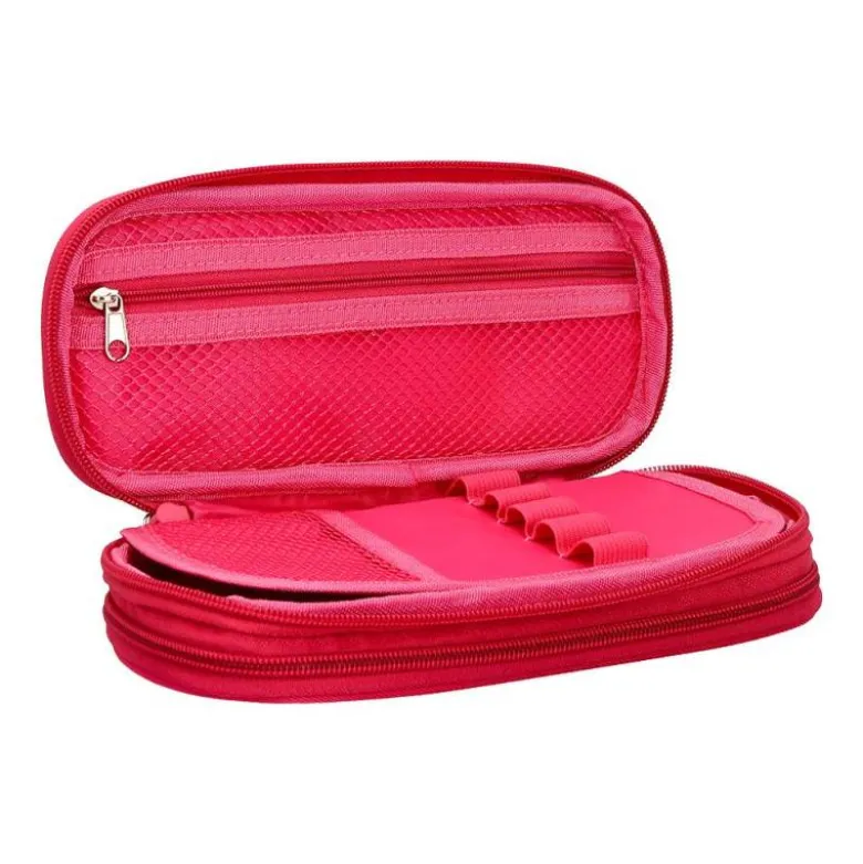 ESTUCHE PORTATODO LIDERPAPEL COLOR POP 2 CREMALLERAS CON COMPARTIMENTO EXTENSIBLE ROSA FUCSIA 230 X 60 MM