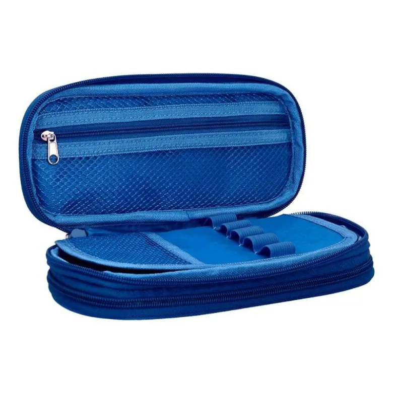 ESTUCHE PORTATODO LIDERPAPEL COLOR POP 2 CREMALLERAS CON COMPARTIMENTO EXTENSIBLE AZUL 230 X 60 MM