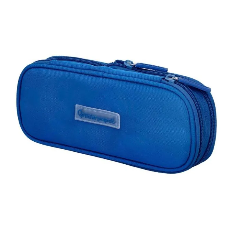 ESTUCHE PORTATODO LIDERPAPEL COLOR POP 2 CREMALLERAS CON COMPARTIMENTO EXTENSIBLE AZUL 230 X 60 MM