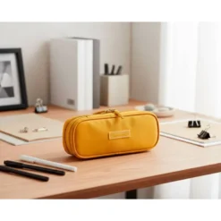 ESTUCHE PORTATODO LIDERPAPEL COLOR POP 2 CREMALLERAS CON COMPARTIMENTO EXTENSIBLE AMARILLO 230 X 60 MM