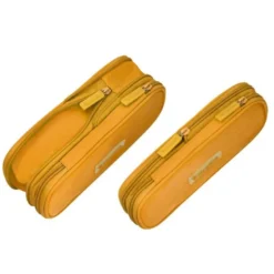 ESTUCHE PORTATODO LIDERPAPEL COLOR POP 2 CREMALLERAS CON COMPARTIMENTO EXTENSIBLE AMARILLO 230 X 60 MM