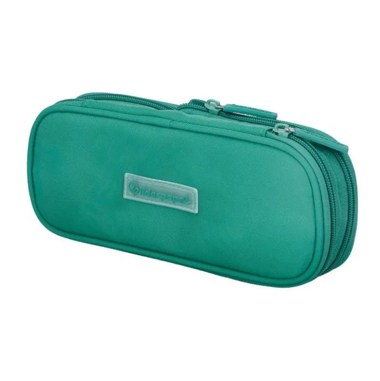 ESTUCHE PORTATODO LIDERPAPEL COLOR POP 2 CREMALLERAS CON COMPARTIMENTO EXTENSIBLE TURQUESA 230 X 60 MM