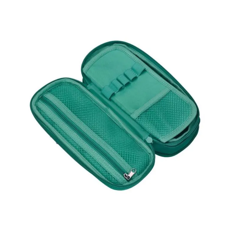 ESTUCHE PORTATODO LIDERPAPEL COLOR POP 2 CREMALLERAS CON COMPARTIMENTO EXTENSIBLE TURQUESA 230 X 60 MM