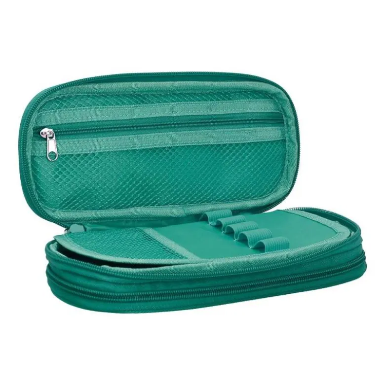 ESTUCHE PORTATODO LIDERPAPEL COLOR POP 2 CREMALLERAS CON COMPARTIMENTO EXTENSIBLE TURQUESA 230 X 60 MM