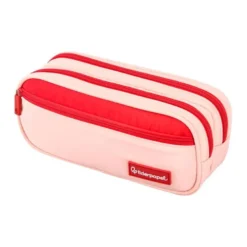 ESTUCHE PORTATODO LIDERPAPEL DUO 3 CREMALLERAS CON BOLSILLOFRONTAL ROSA 220X90X70 MM