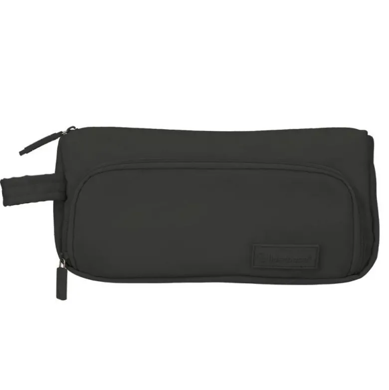 ESTUCHE PORTATODO LIDERPAPEL MINIBAG 2 CREMALLERAS CON BOLSILLO INTERIOR NEGRO 210 X 100 X 70 MM