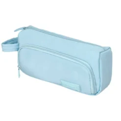 ESTUCHE PORTATODO LIDERPAPEL MINIBAG 2 CREMALLERAS CON BOLSILLO INTERIOR AZUL PASTEL 211 X 100 X 70 MM