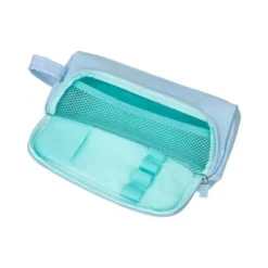 ESTUCHE PORTATODO LIDERPAPEL MINIBAG 2 CREMALLERAS CON BOLSILLO INTERIOR AZUL PASTEL 211 X 100 X 70 MM