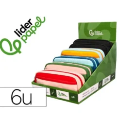 ESTUCHE PORTATODO LIDERPAPEL DUO 3 CREMALLERAS CON BOLSILLO FRONTAL 220X90X50 MM