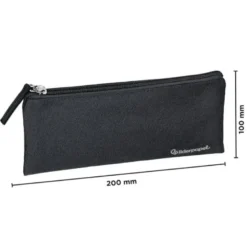 ESTUCHE PORTATODO LIDERPAPEL PLANO ANCHO UNA CREMALLERA 200X100 MM NEGRO