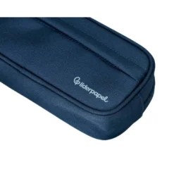 ESTUCHE PORTATODO LIDERPAPEL CLASSIC OVALADO 2 CREMALLERAS CON BOLSILLO DELANTERO 210X90MM AZUL MARINO
