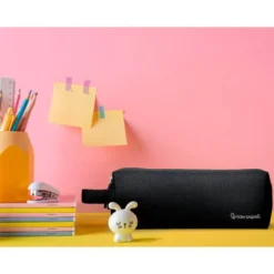 ESTUCHE PORTATODO LIDERPAPEL CLASSIC RECTANGULAR CON ASA 2 CREMALLERAS 210 X80MM NEGRO