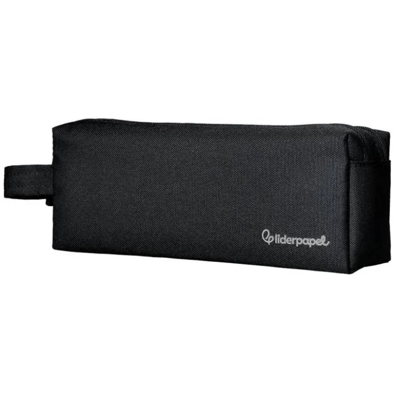 ESTUCHE PORTATODO LIDERPAPEL CLASSIC RECTANGULAR CON ASA 2 CREMALLERAS 210 X80MM NEGRO
