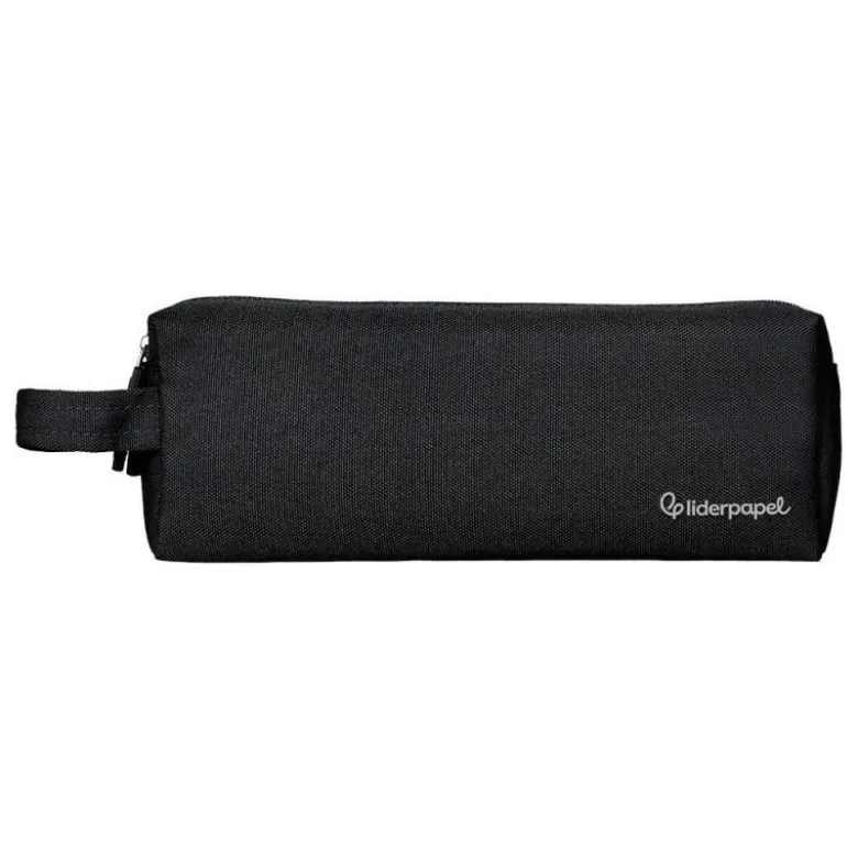 ESTUCHE PORTATODO LIDERPAPEL CLASSIC RECTANGULAR CON ASA 2 CREMALLERAS 210 X80MM NEGRO