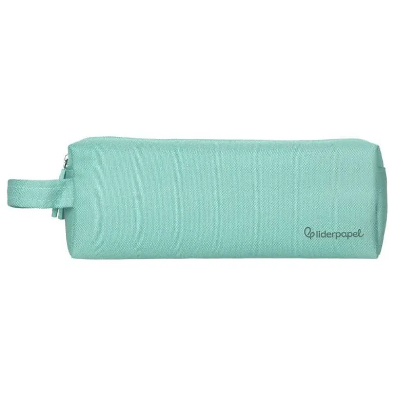 ESTUCHE PORTATODO LIDERPAPEL CLASSIC RECTANGULAR CON ASA 2 CREMALLERAS 210 X80MM VERDE MANZANA