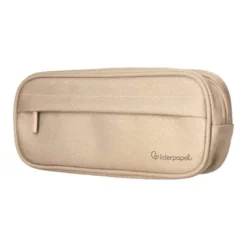 ESTUCHE PORTATODO LIDERPAPEL CLASSIC OVALADO 2 CREMALLERAS CON BOLSILLO DELANTERO 210X90MM CREMA