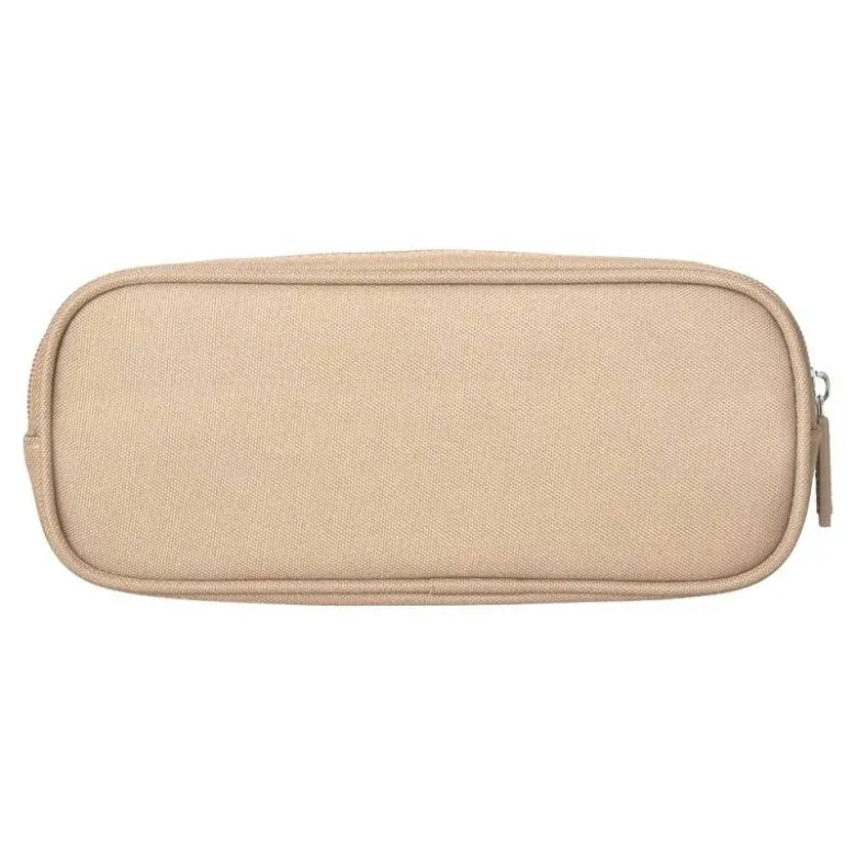 ESTUCHE PORTATODO LIDERPAPEL CLASSIC OVALADO 2 CREMALLERAS CON BOLSILLO DELANTERO 210X90MM CREMA
