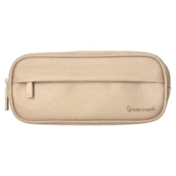 ESTUCHE PORTATODO LIDERPAPEL CLASSIC OVALADO 2 CREMALLERAS CON BOLSILLO DELANTERO 210X90MM CREMA