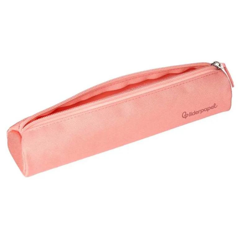ESTUCHE PORTATODO LIDERPAPEL SLIM CILINDRICO 220X45MM ROSA MELOCOTON