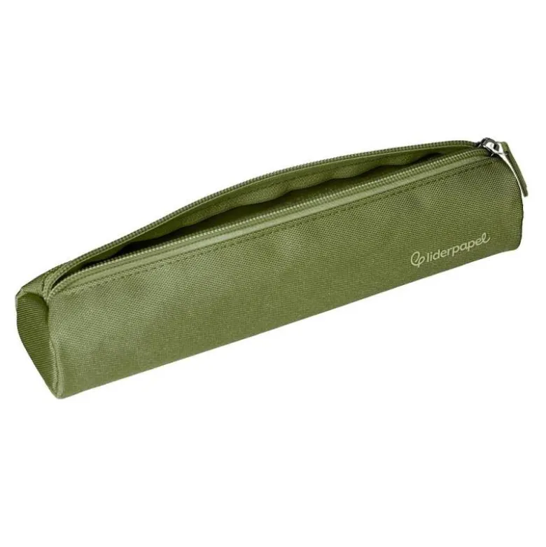 ESTUCHE PORTATODO LIDERPAPEL SLIM CILINDRICO 220X45MM VERDE MILITAR
