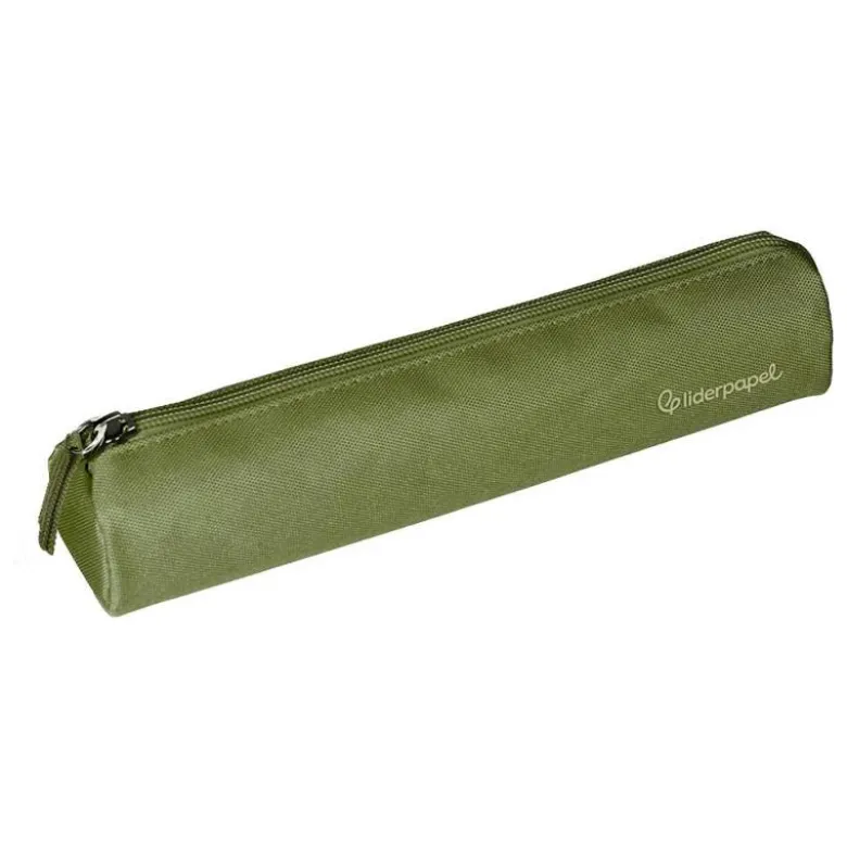 ESTUCHE PORTATODO LIDERPAPEL SLIM CILINDRICO 220X45MM VERDE MILITAR