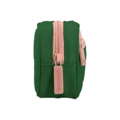ESTUCHE PORTATODO LIDERPAPEL DUO 2 CREMALLERAS CON BOLSILLOFRONTAL VERDE MILITAR 220X90X50 MM